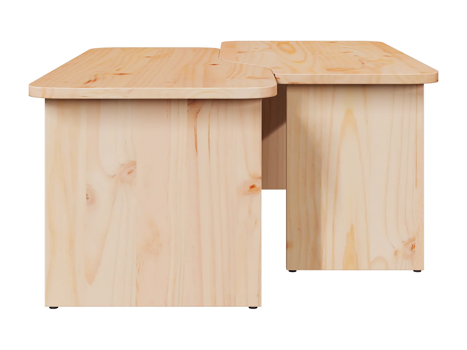 Table basse 2 pcs Naturel 100 x 69 x 35.5 cm Bois de pin massif