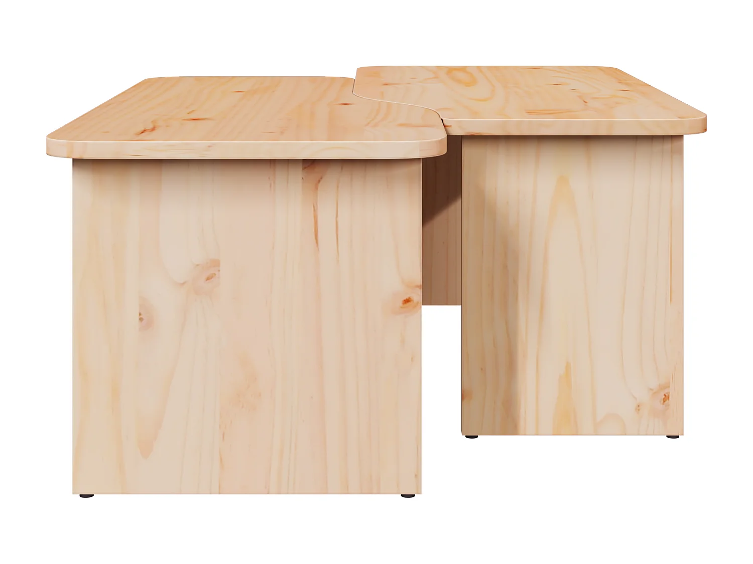 Table basse 2 pcs Naturel 100 x 69 x 35.5 cm Bois de pin massif