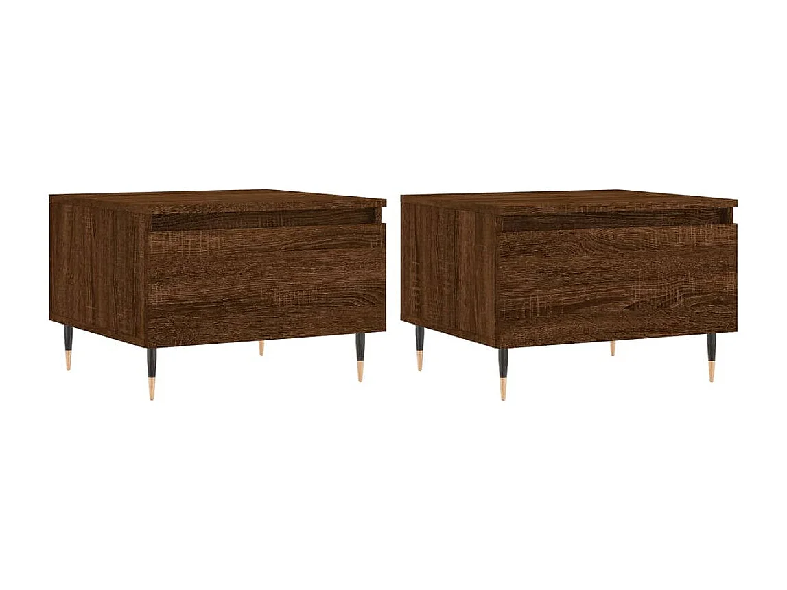 Tables basses 2 pcs chêne marron 50x46x35 cm bois d'ingénierie