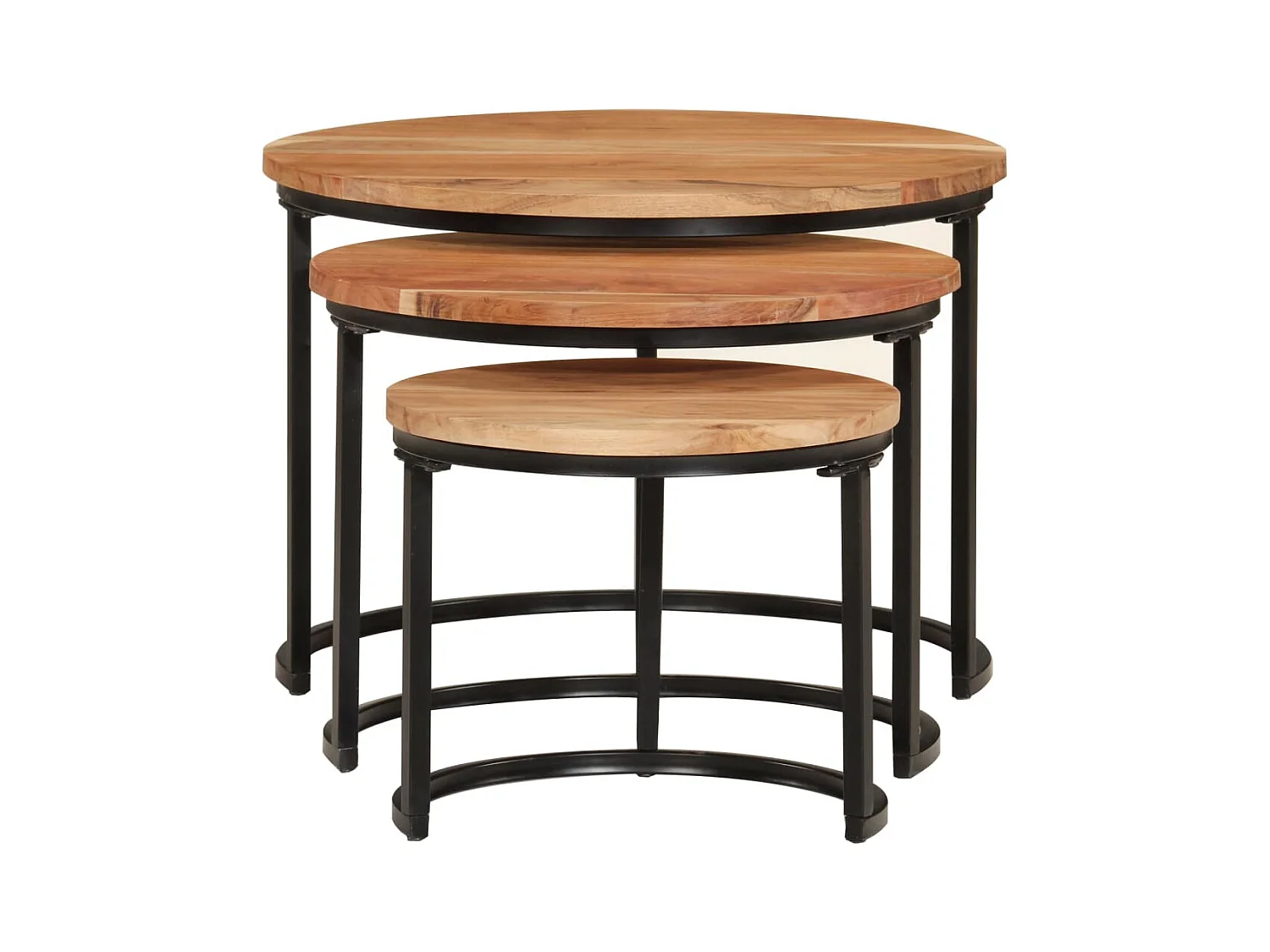 Tables gigognes 3 pcs bois massif d'acacia