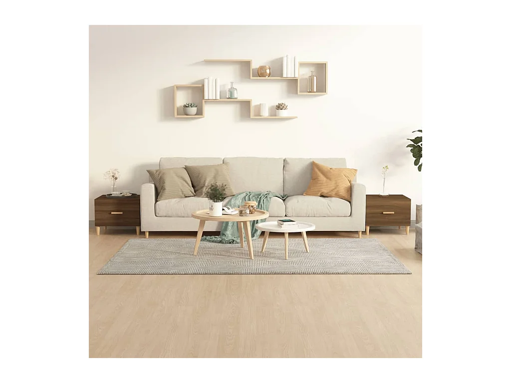 Tables basses 2 pcs chêne marron 50x50x40 cm bois d'ingénierie