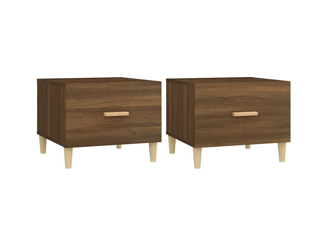 Tables basses 2 pcs chêne marron 50x50x40 cm bois d'ingénierie