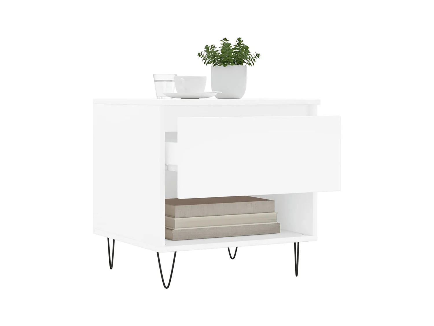 Mesas de centro 2 piezas blancas 50x46x50 cm madera de ingeniería