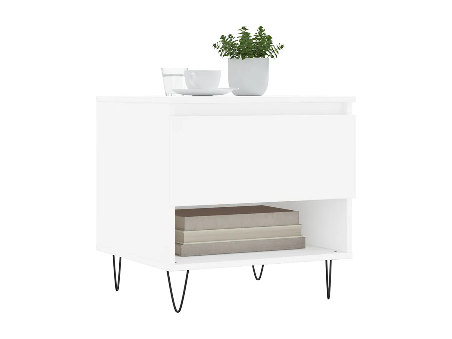 Tables basses 2 pcs blanc 50x46x50 cm bois d'ingénierie