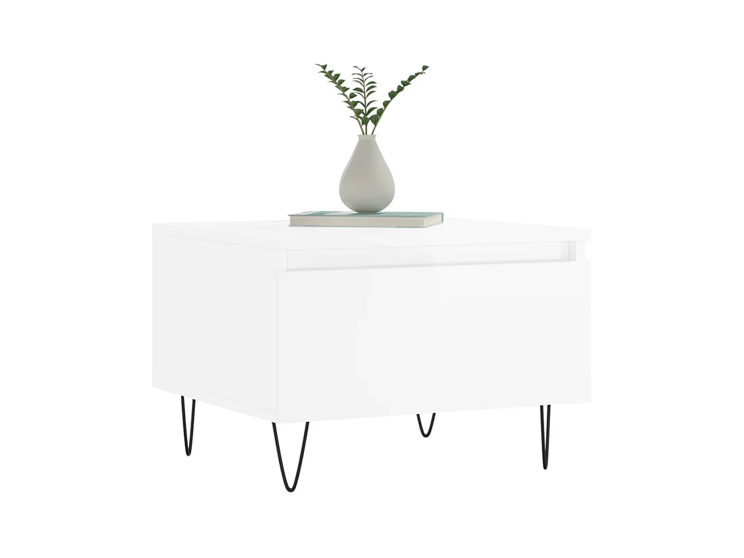 Mesas de centro 2 piezas blanco brillo 50x46x35cm madera de ingeniería