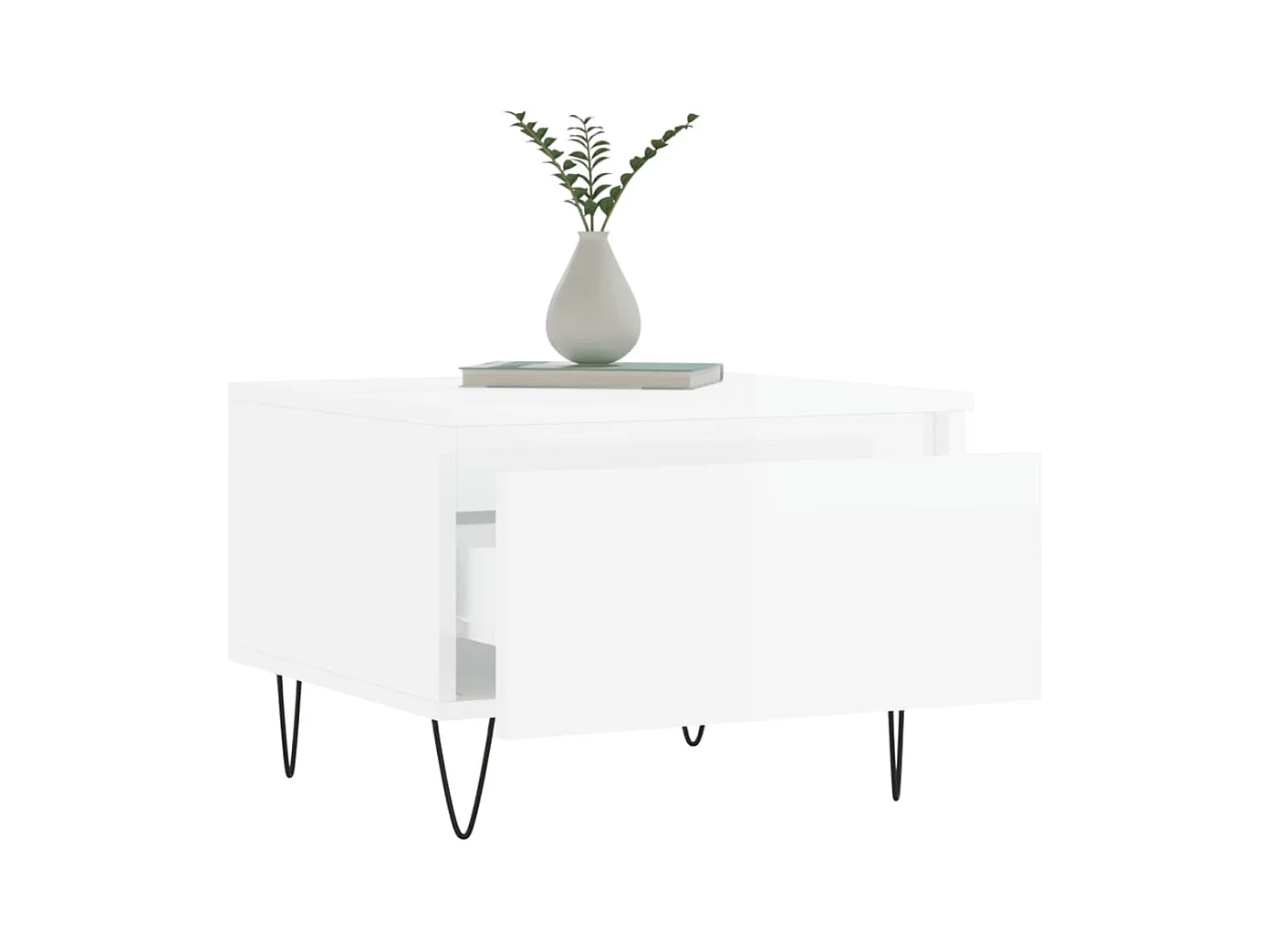 Mesas de centro 2 piezas blanco brillo 50x46x35cm madera de ingeniería