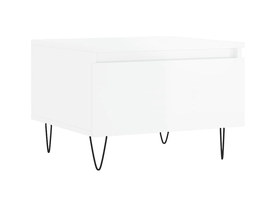 Mesas de centro 2 piezas blanco brillo 50x46x35cm madera de ingeniería