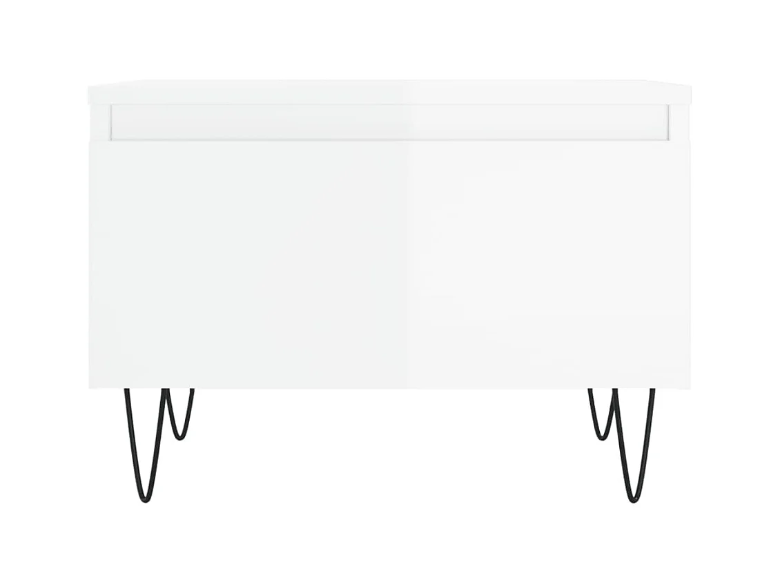 Mesas de centro 2 piezas blanco brillo 50x46x35cm madera de ingeniería