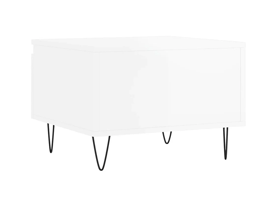 Mesas de centro 2 piezas blanco brillo 50x46x35cm madera de ingeniería