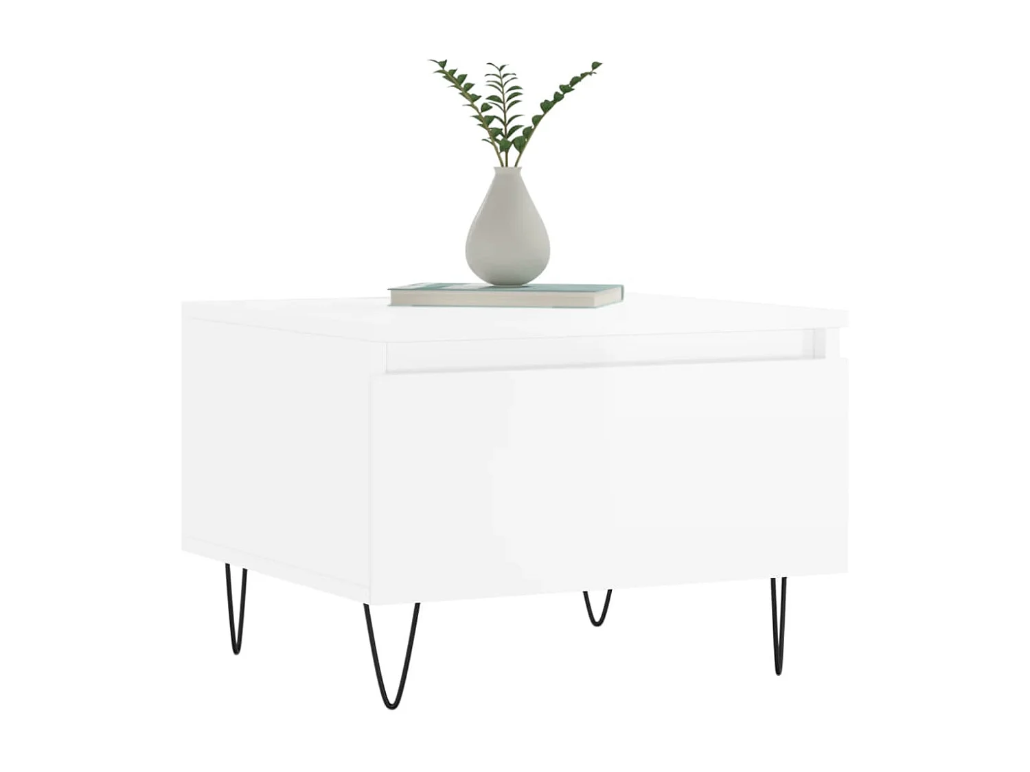 Tables basses 2 pcs blanc brillant 50x46x35cm bois d'ingénierie