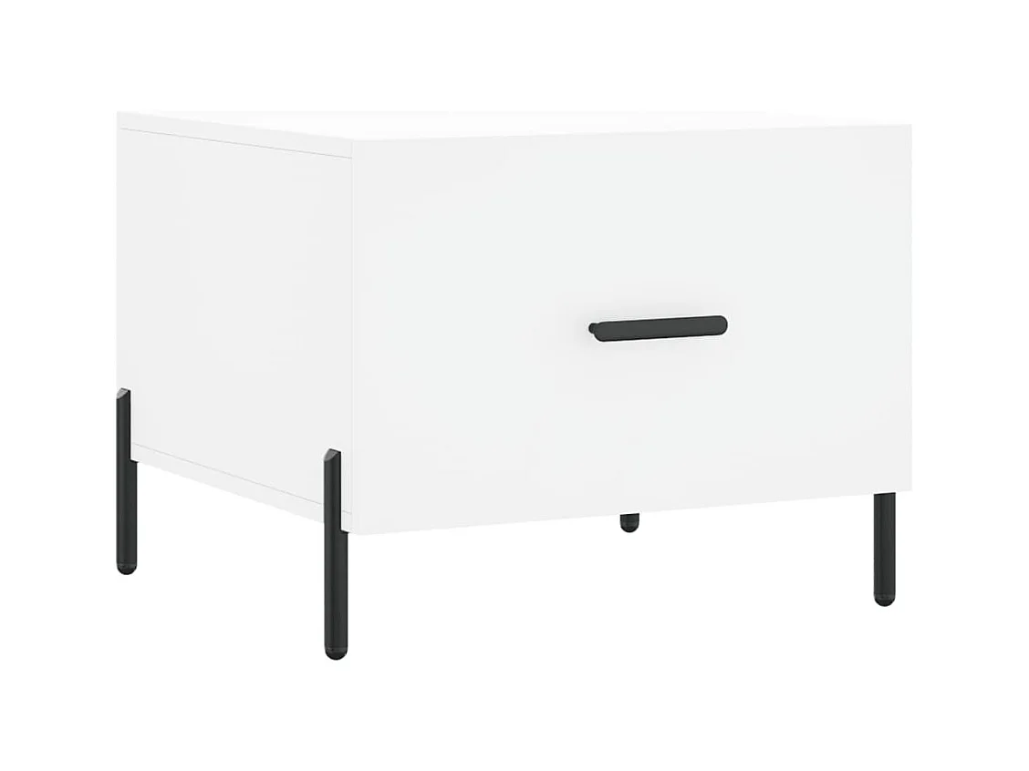 Salontafels 2 stuks wit 50x50x40 cm bewerkt hout