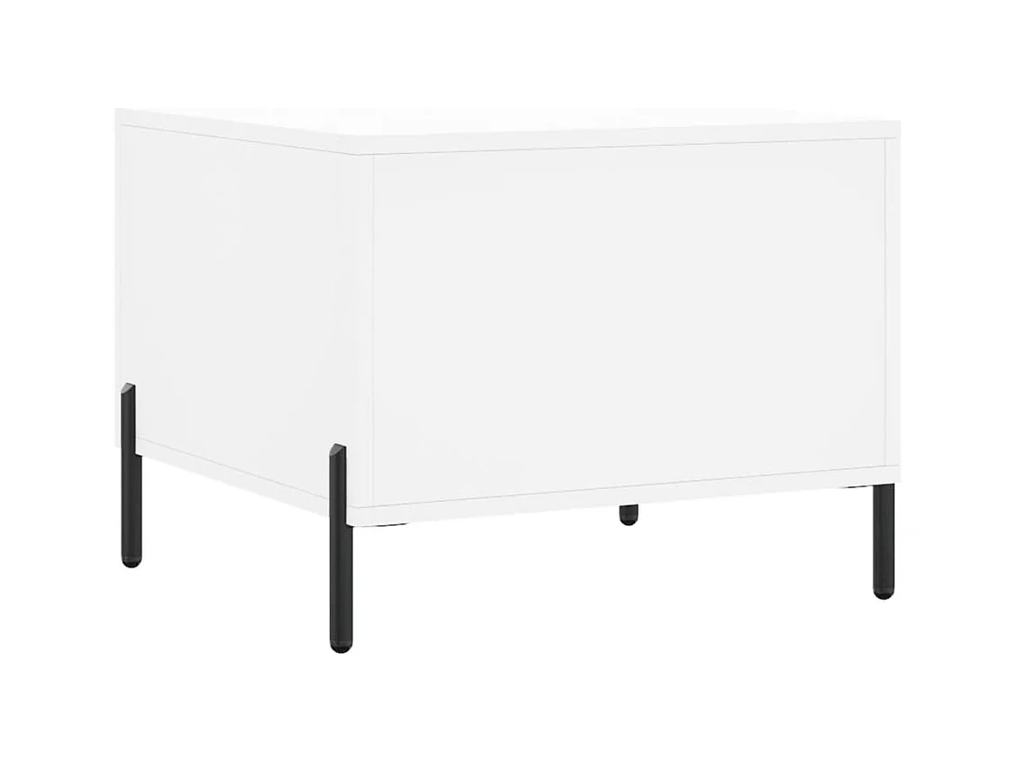 Salontafels 2 stuks wit 50x50x40 cm bewerkt hout