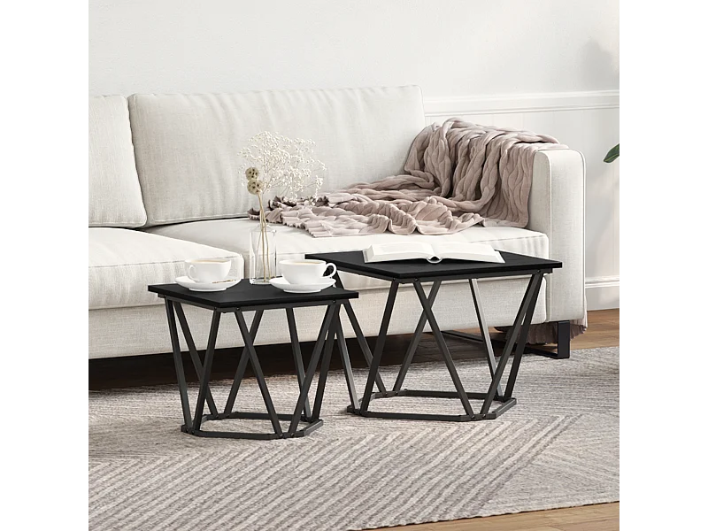 stuks bijzettafels in zwart eikenhout van spaanplaat