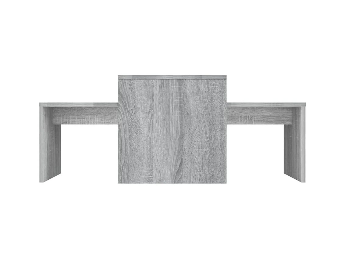 Ensemble table basse Sonoma gris 100x48x40 cm Bois d'ingénierie