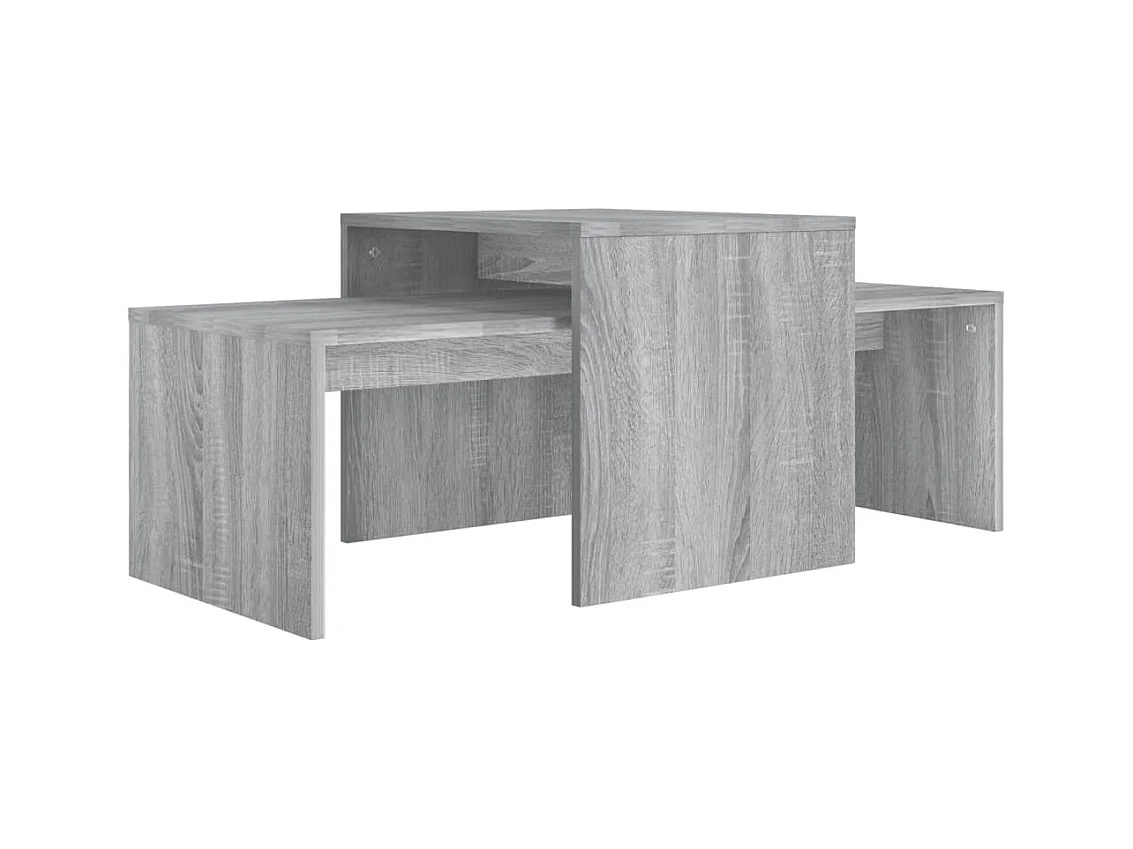 Ensemble table basse Sonoma gris 100x48x40 cm Bois d'ingénierie