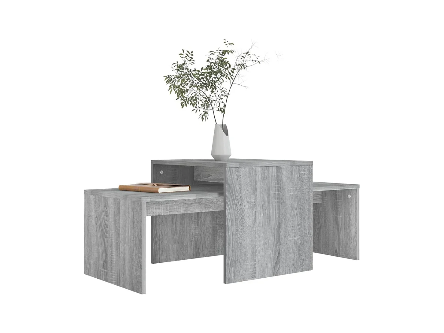 Ensemble table basse Sonoma gris 100x48x40 cm Bois d'ingénierie