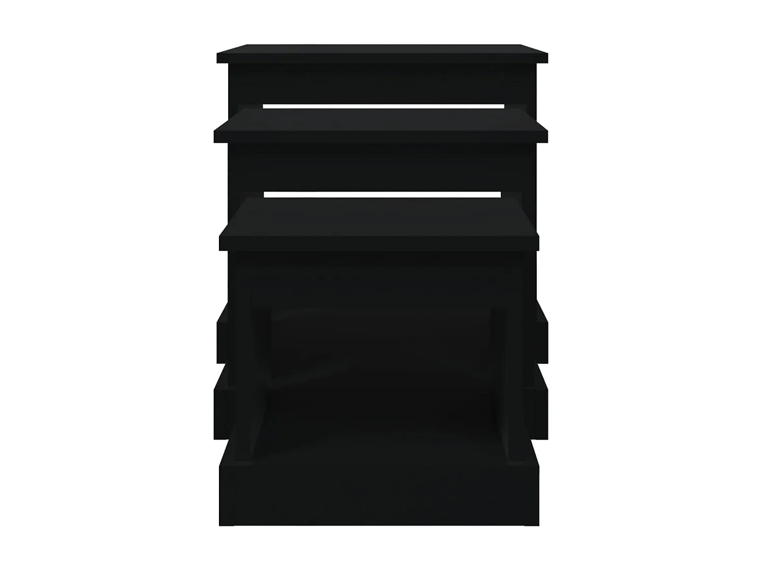 Tables basses 3 pcs noir bois d'ingénierie