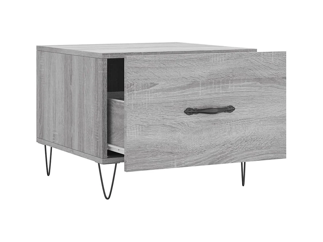 Salontafels 2 stuks sonoma grijs 50x50x40 cm bewerkt hout