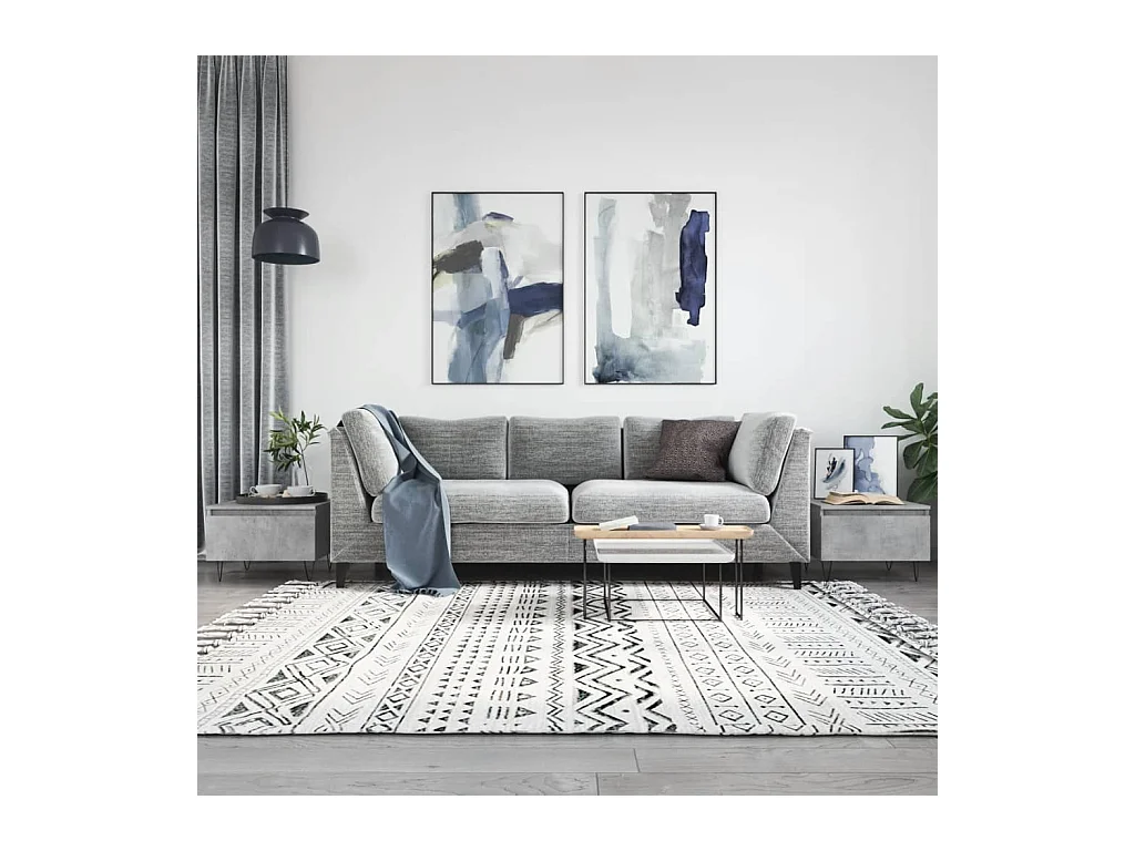 Tavolini da caffè 2 pezzi grigio cemento 50x46x35 cm in legno ingegnerizzato