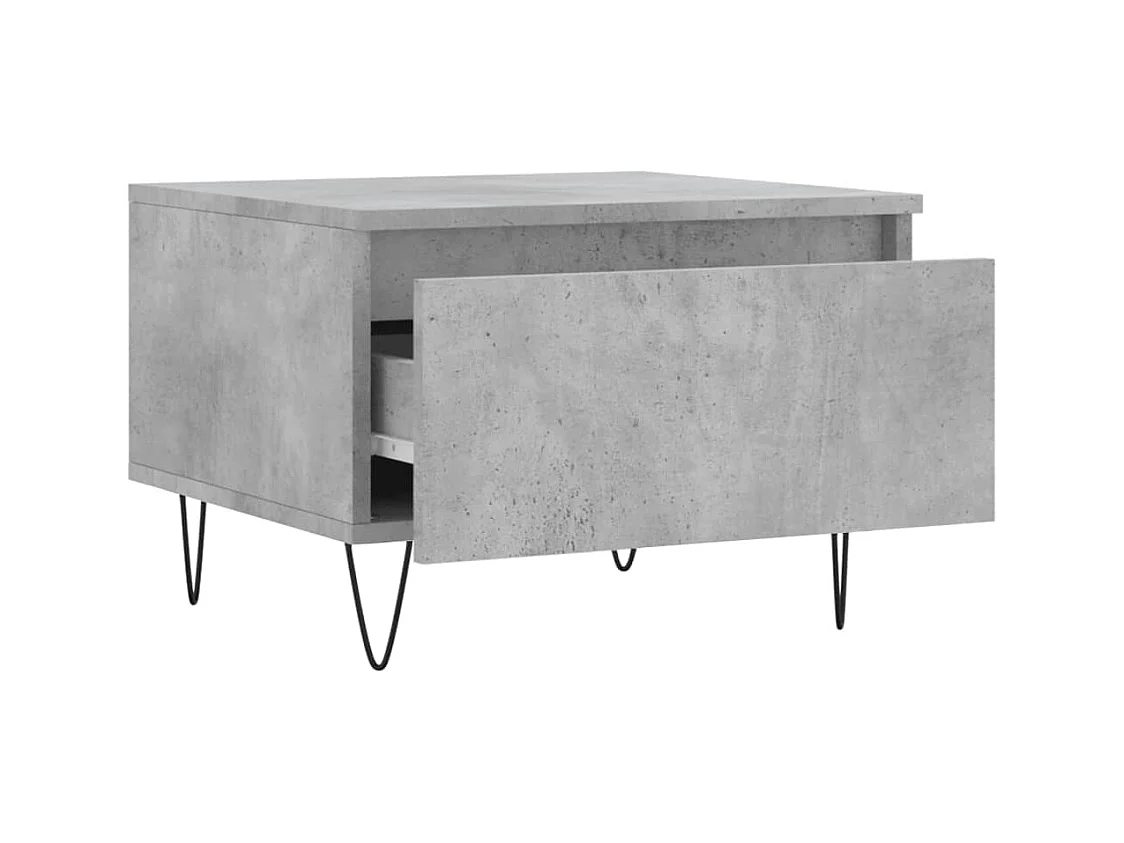 Tavolini da caffè 2 pezzi grigio cemento 50x46x35 cm in legno ingegnerizzato