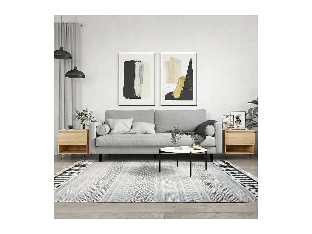 Tables basses 2 pcs chêne sonoma 50x46x50 cm bois d'ingénierie