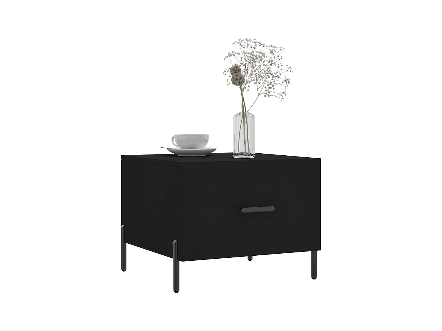 Tavolini da caffè 2 pezzi neri 50x50x40 cm in legno ingegnerizzato