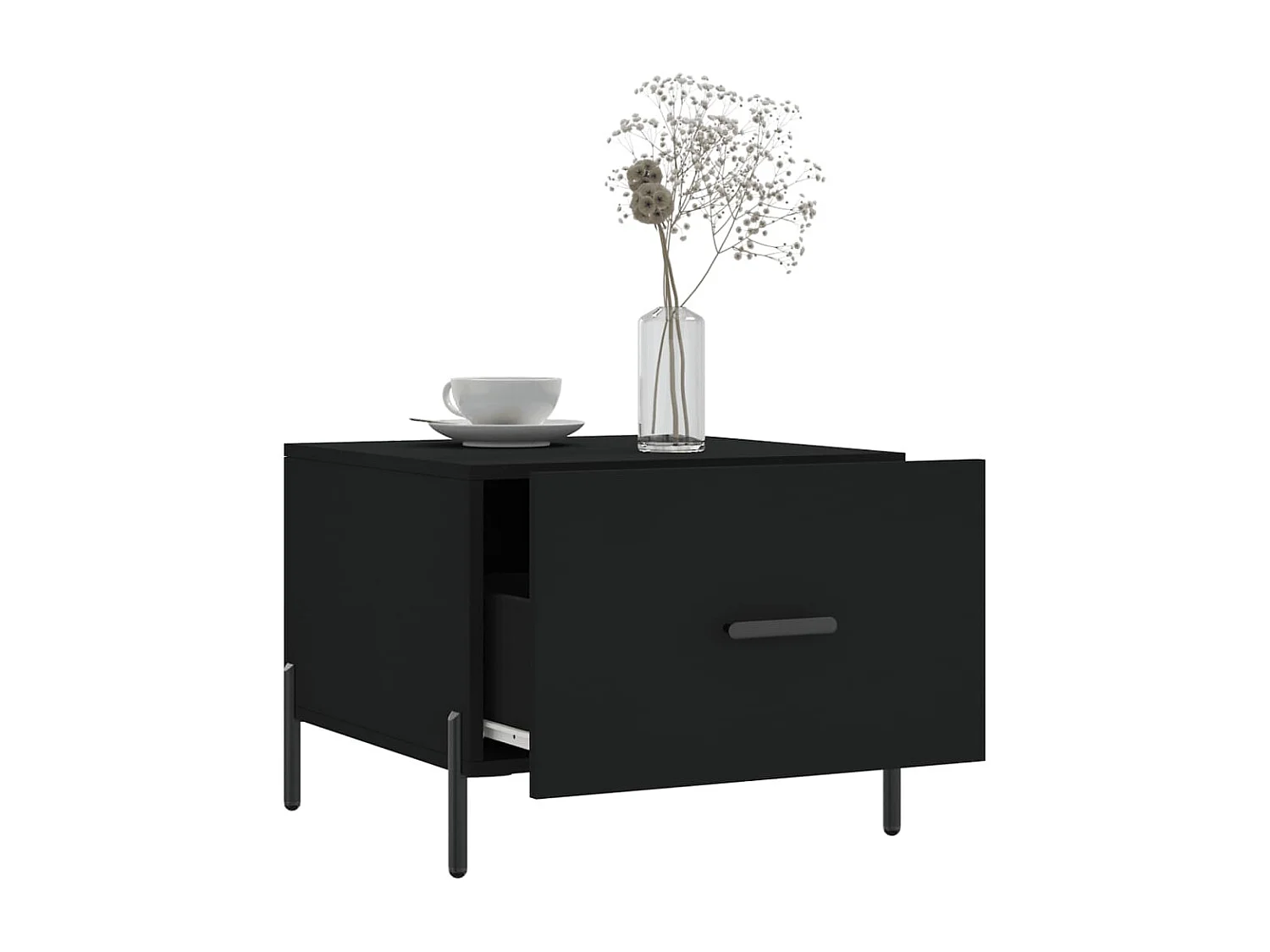 Tables basses 2 pcs noir 50x50x40 cm bois d'ingénierie