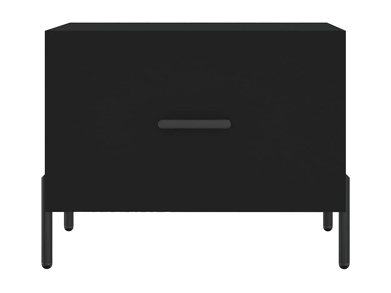 Tables basses 2 pcs noir 50x50x40 cm bois d'ingénierie