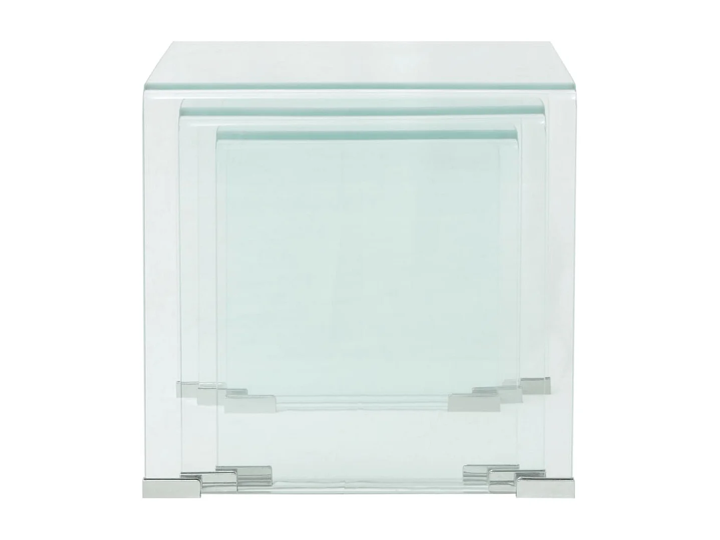 Juego de mesa nido de 3 piezas de vidrio templado transparente