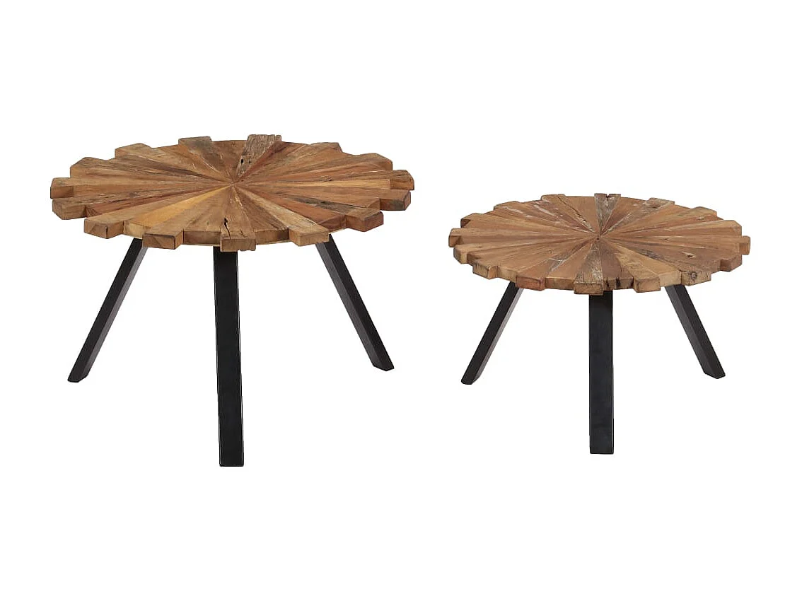 Salontafels 2 stuks Massief gerecycled hout