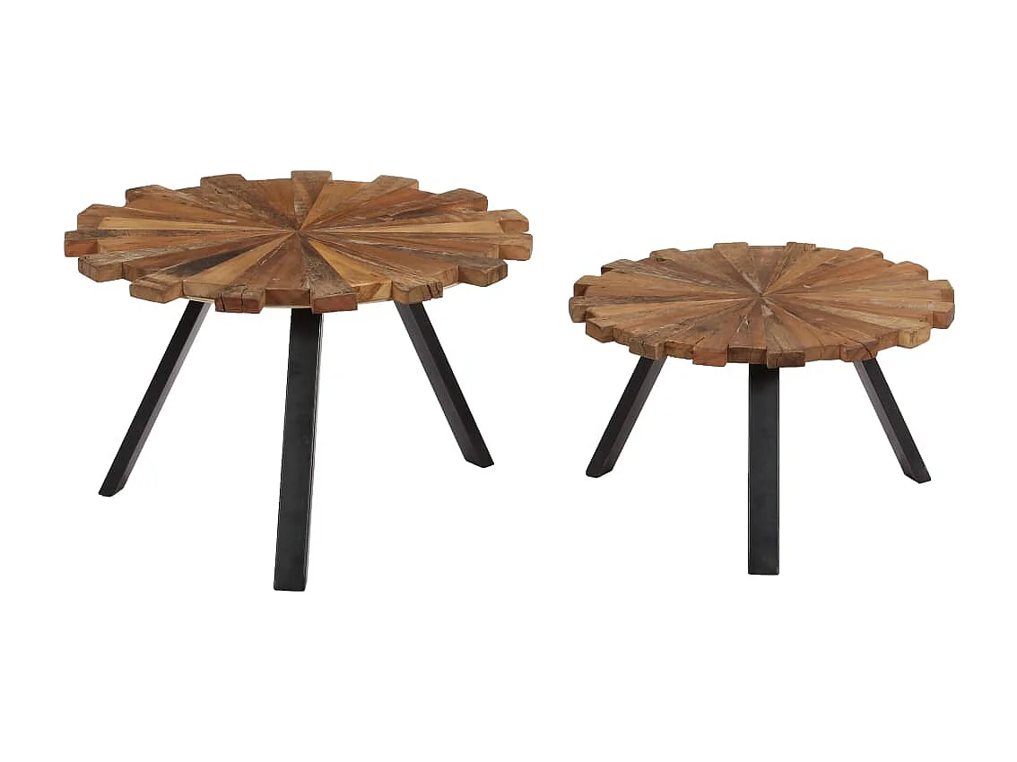 Salontafels 2 stuks Massief gerecycled hout