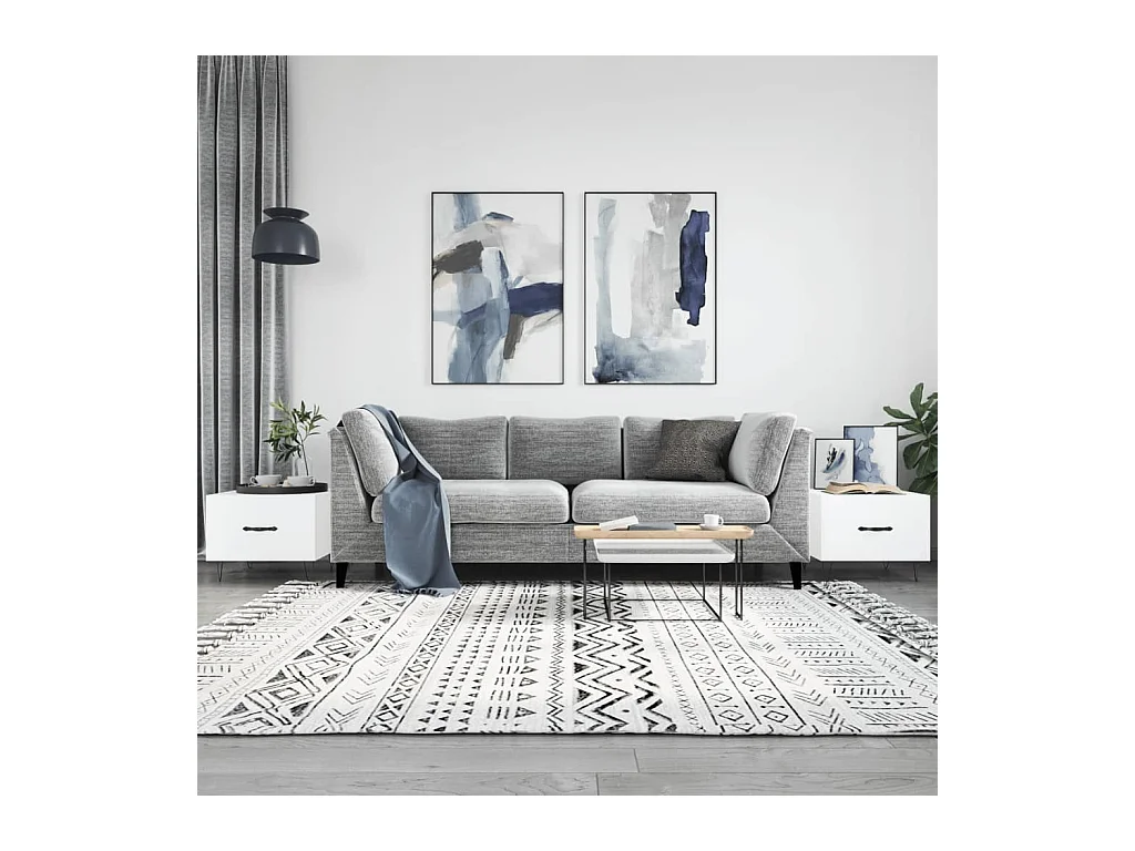 Salontafels 2 stuks wit 50x50x40 cm bewerkt hout