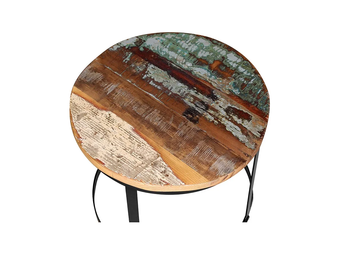 Mesa de centro 2 piezas Madera maciza recuperada Redonda 40 cm / 50 cm