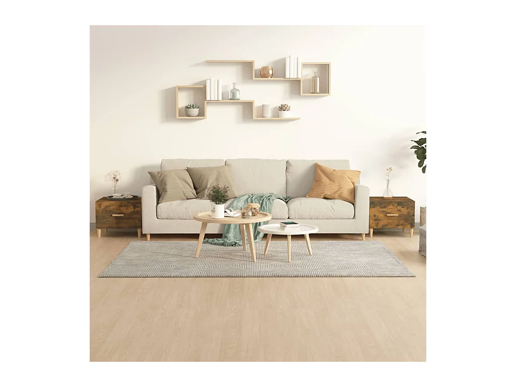 Tavolini da caffè 2 pezzi rovere affumicato 50x50x40 cm in legno ingegnerizzato