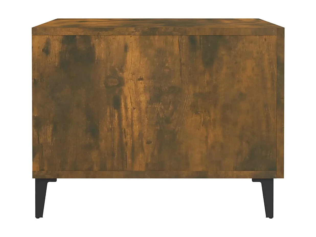 Tavolini con gambe in metallo 2 pz Rovere affumicato 50x50x40 cm