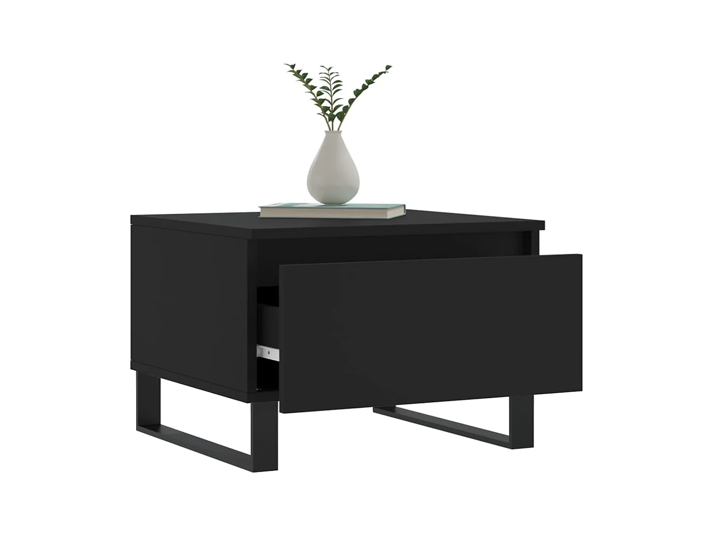 Tables basses 2 pcs noir 50x46x35 cm bois d'ingénierie