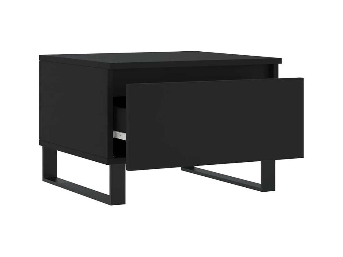 Tables basses 2 pcs noir 50x46x35 cm bois d'ingénierie