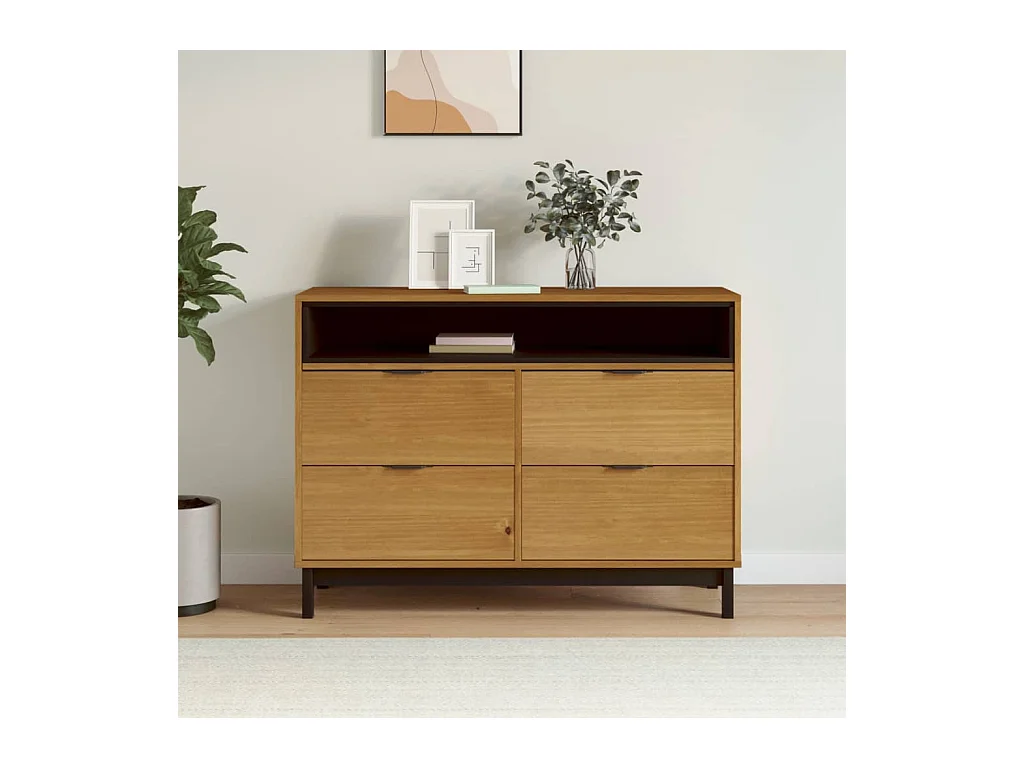 ladekast 110x40x80 cm massief grenenhout