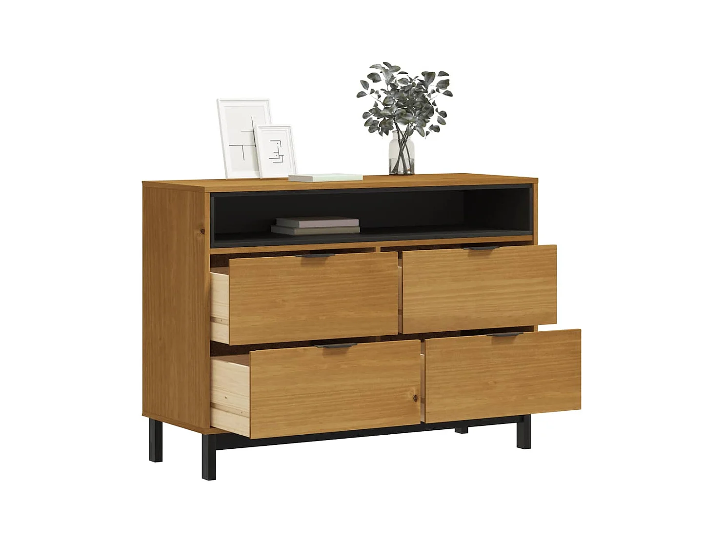 ladekast 110x40x80 cm massief grenenhout