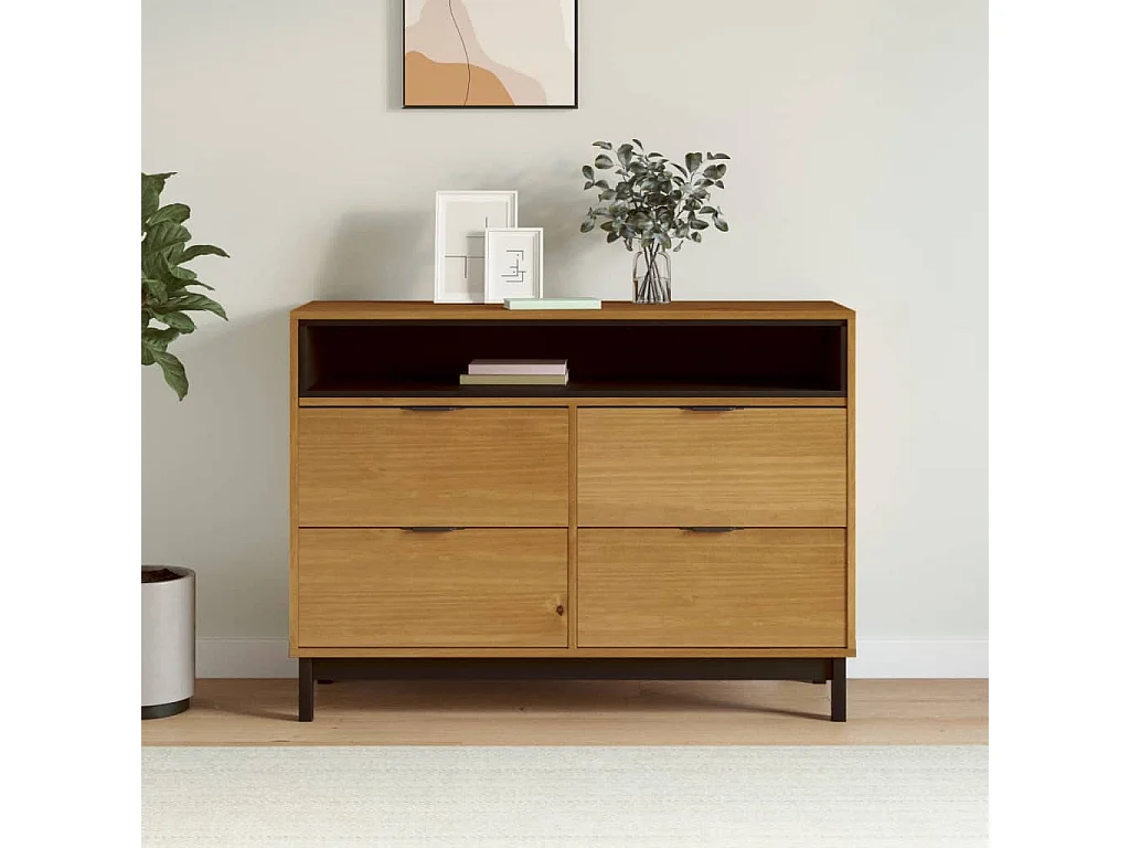 Commode  110x40x80 cm bois de pin massif