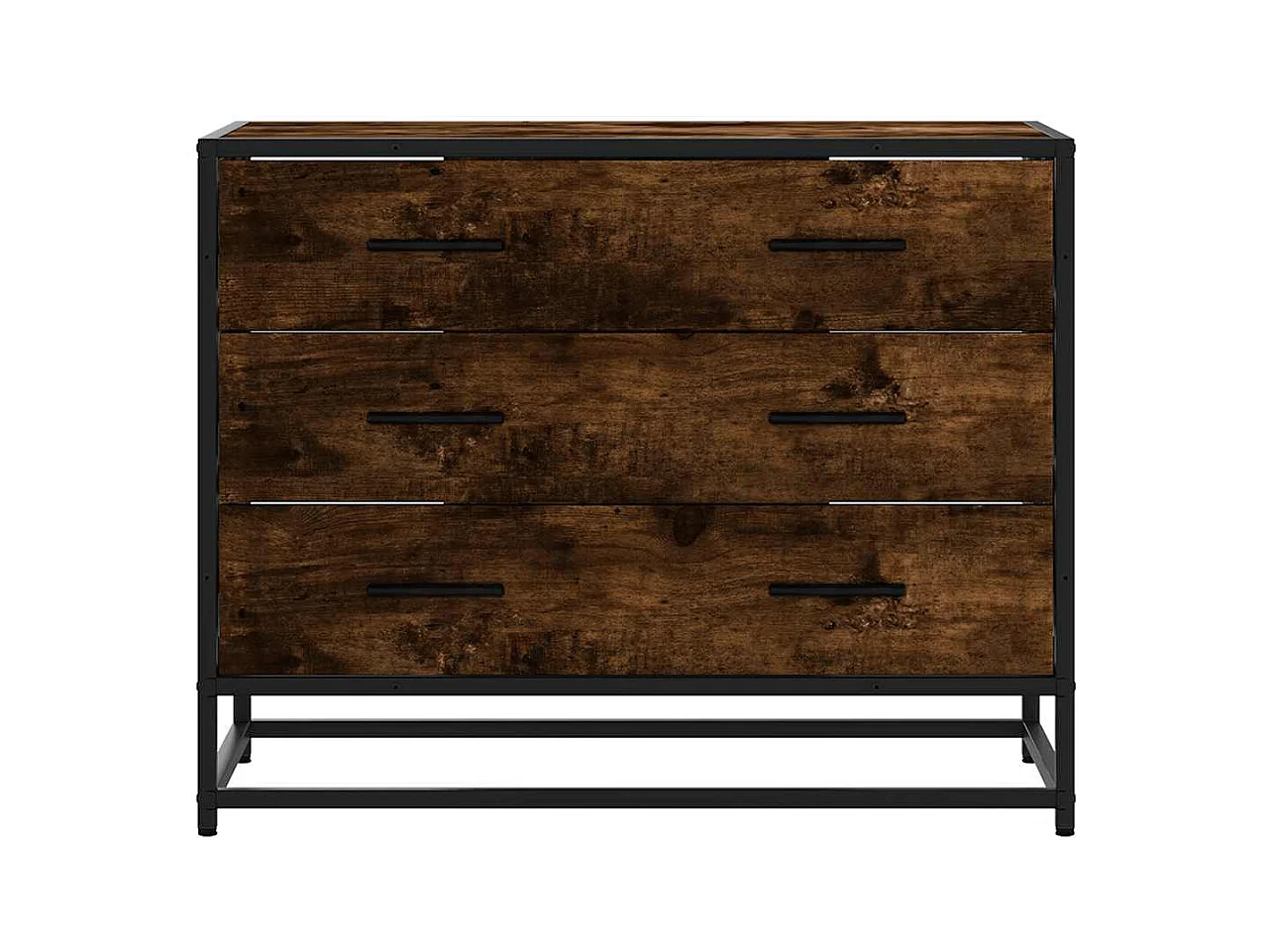 Gerookte eikenhouten ladekast 70x41x56 cm bewerkt hout