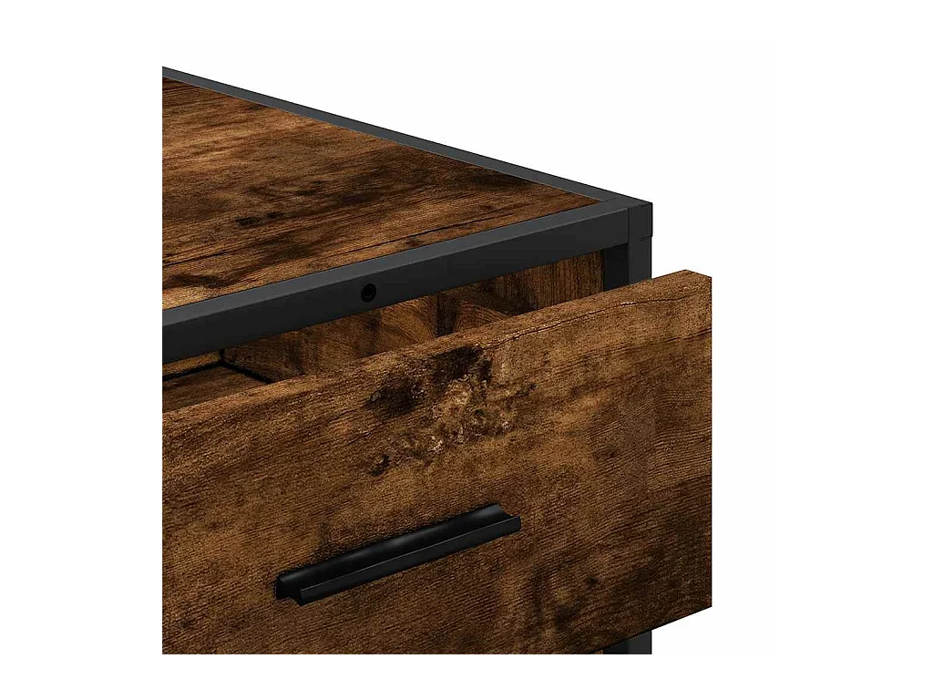 Gerookte eikenhouten ladekast 70x41x56 cm bewerkt hout