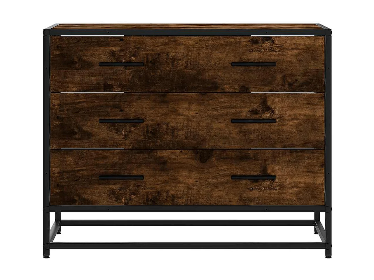 Commode chêne fumé 70x41x56 cm bois d'ingénierie