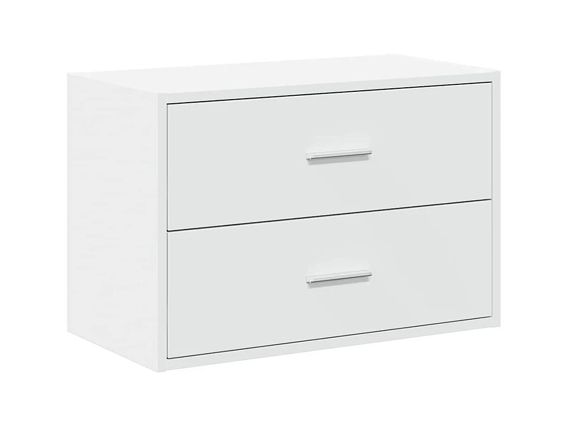 Kast met 2 lades wit 60x31x40 cm bewerkt hout