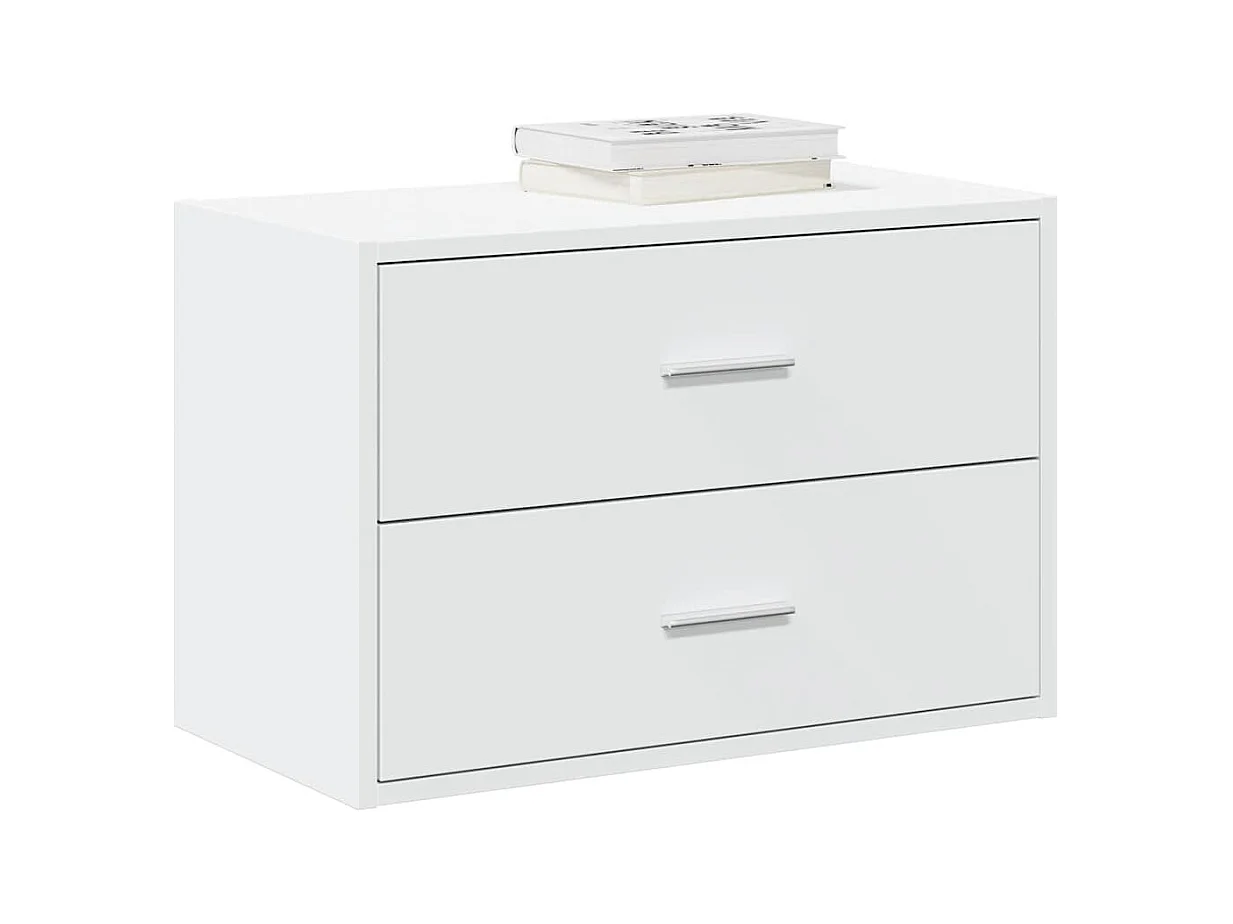 Armoire avec 2 tiroirs blanc 60x31x40 cm bois d'ingénierie