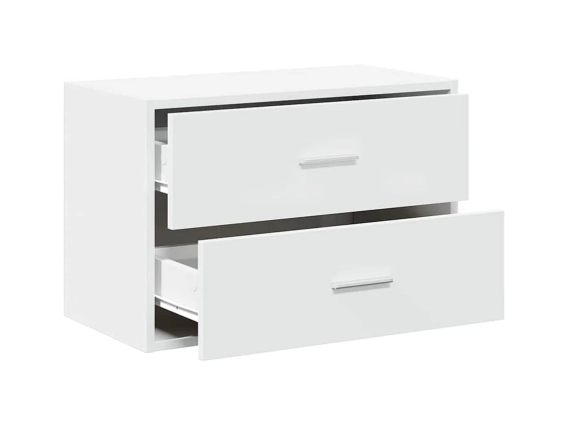 Armoire avec 2 tiroirs blanc 60x31x40 cm bois d'ingénierie