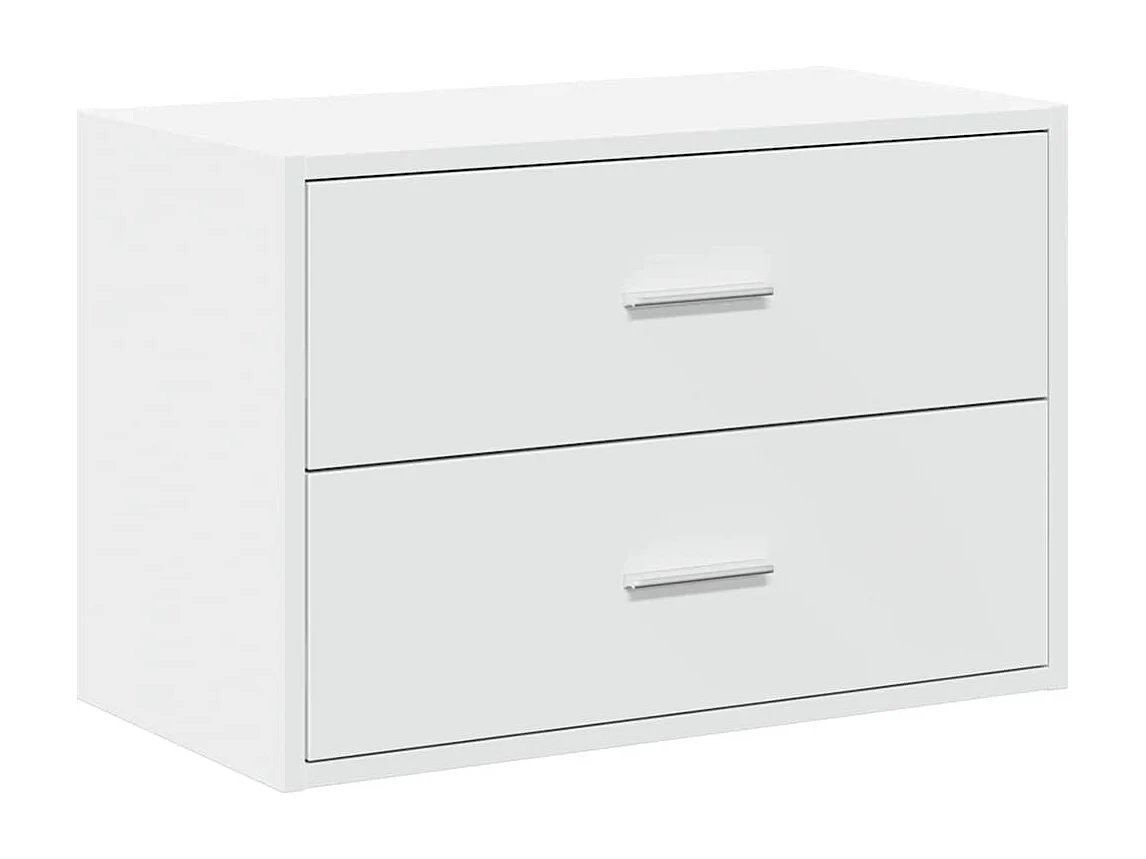 Armoire avec 2 tiroirs blanc 60x31x40 cm bois d'ingénierie