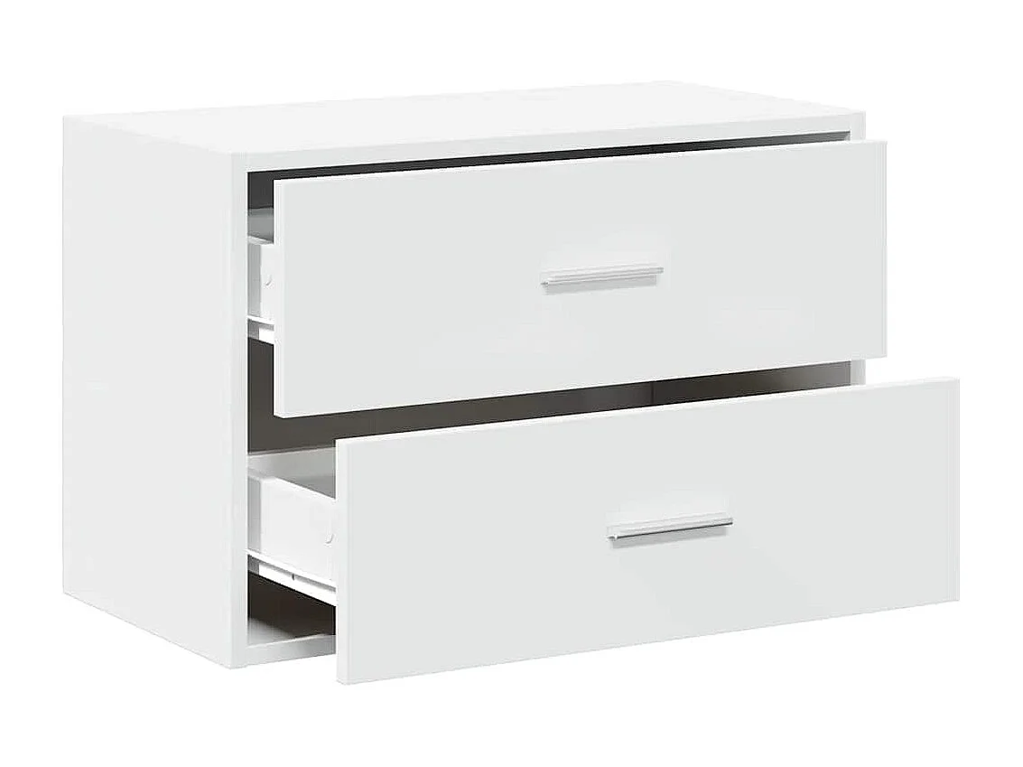 Armoire avec 2 tiroirs blanc 60x31x40 cm bois d'ingénierie