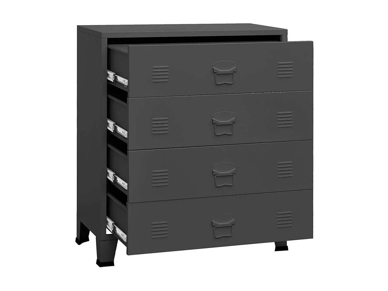 Armoire à tiroirs industrielle Anthracite 78x40x93 cm Métal