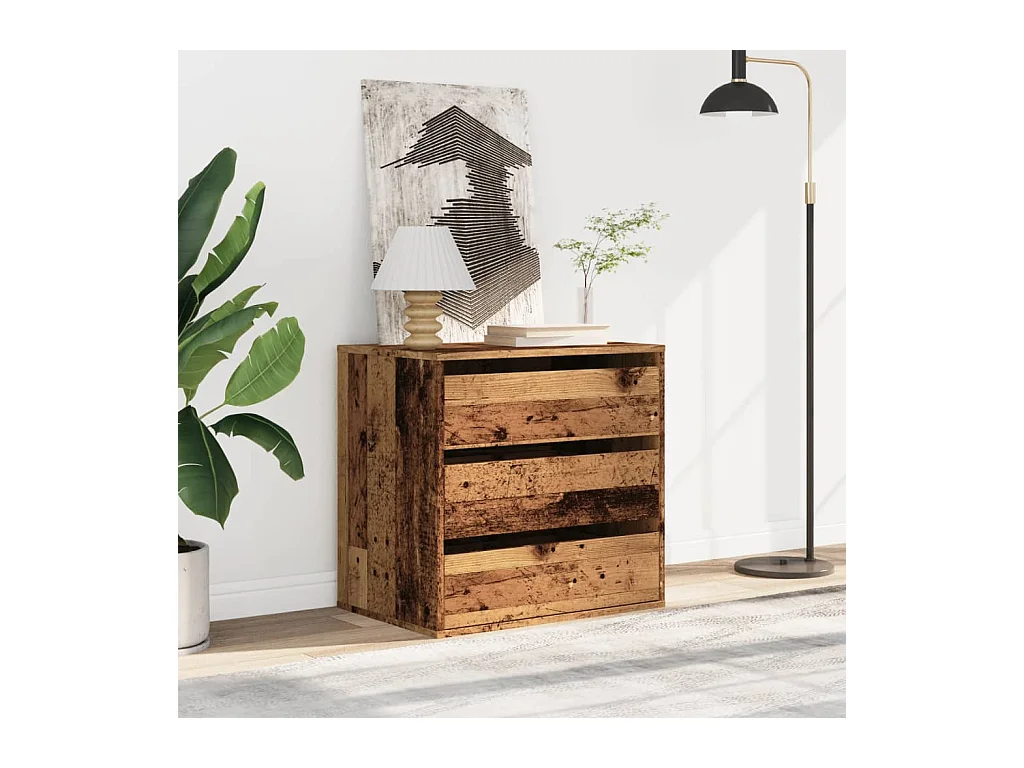 Oude houten hoekladekast 60x41x58 cm bewerkt hout